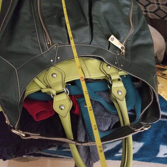 Green Leather Hobo Shoulder Bag - Picture 8 of 9